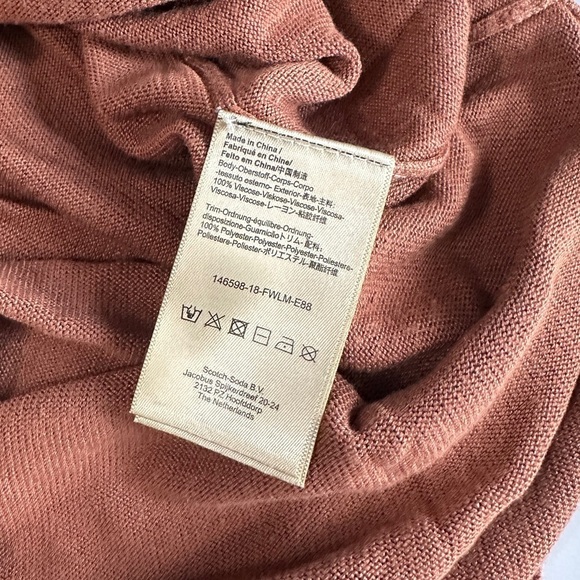 Scotch & Soda Maison Scotch Women’s Knit Crewneck Sweater Dress Brown Sz S - Picture 13 of 13